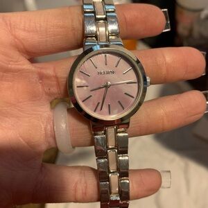 Bulova Pink and Silver Watch
